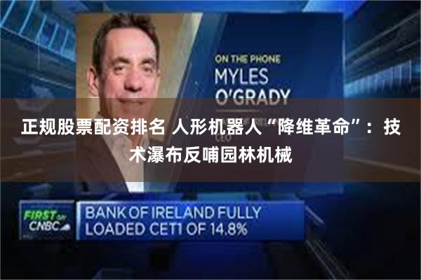 正规股票配资排名 人形机器人“降维革命”：技术瀑布反哺园林机械