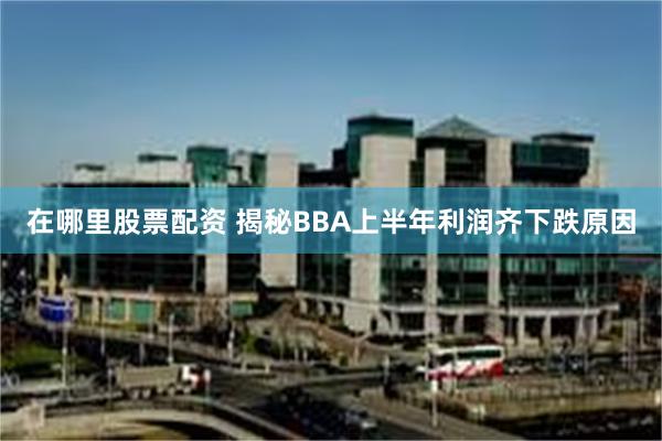 在哪里股票配资 揭秘BBA上半年利润齐下跌原因
